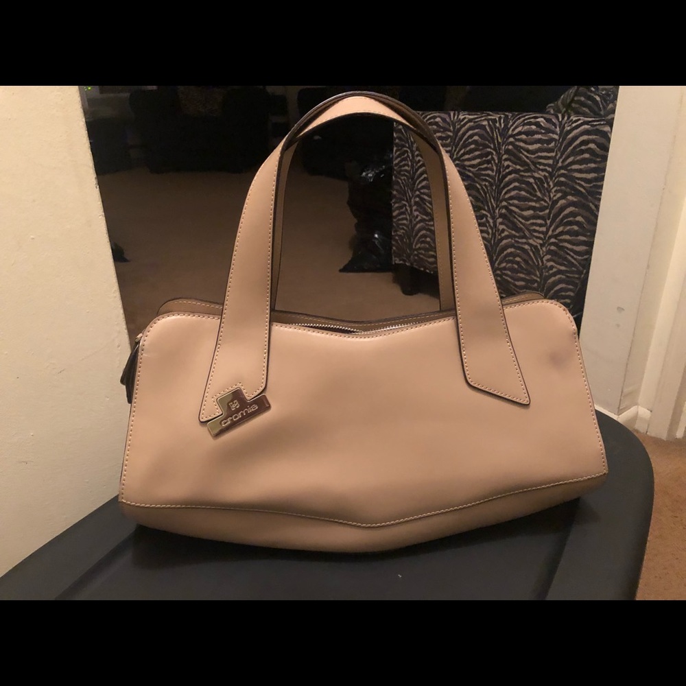 Tan structured handbag